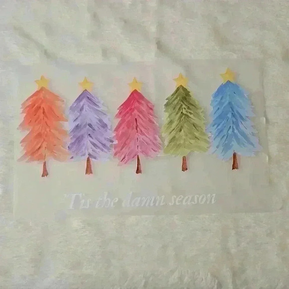 Other - Colorful Taylor Swift Christmas Tree 'Tis The Damn Season DTF Transfer